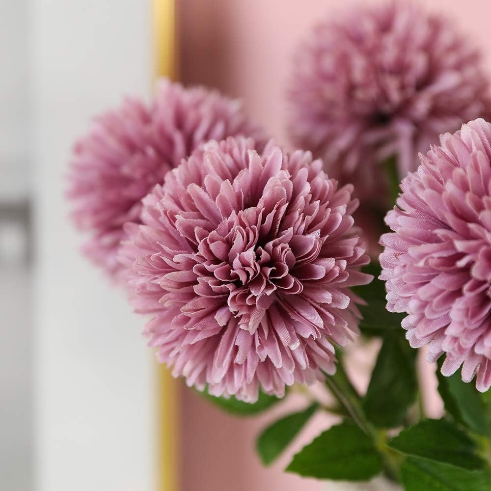 Artificial Daisies, Artiflr 6 Bundles Pink Fake Faux Chrysanthemum Spring Flowers Wedding Home Decoration, Size: As Shown
