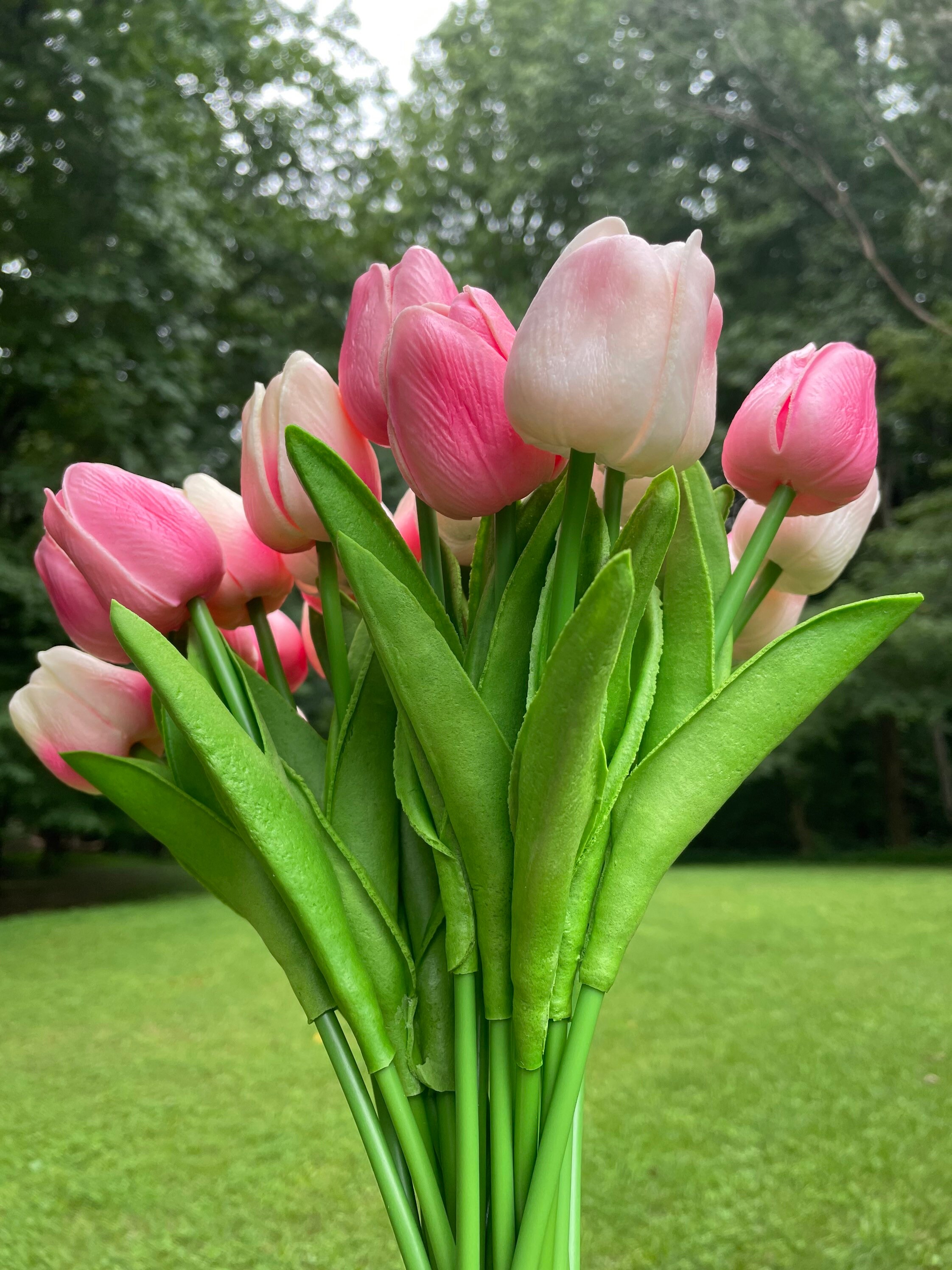 Set of 30 Stems Artificial Tulip Stem Dark Light Pink Etsy
