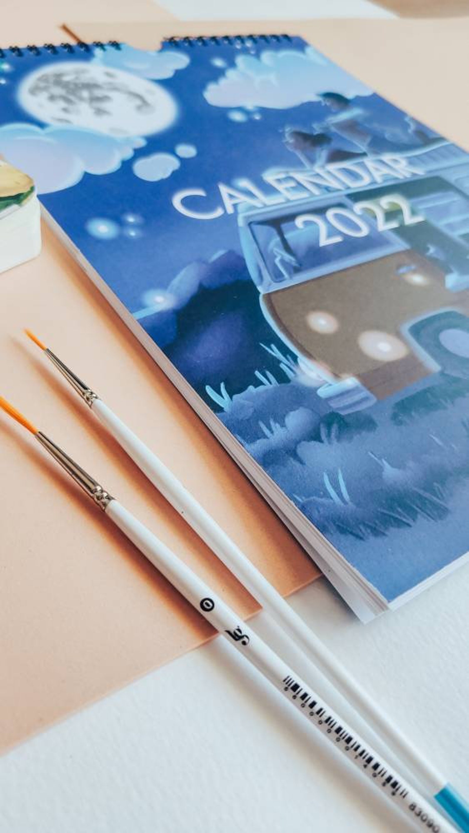 2022 Illustrated Calendar Wall Calendar Illustrated Wall Etsy