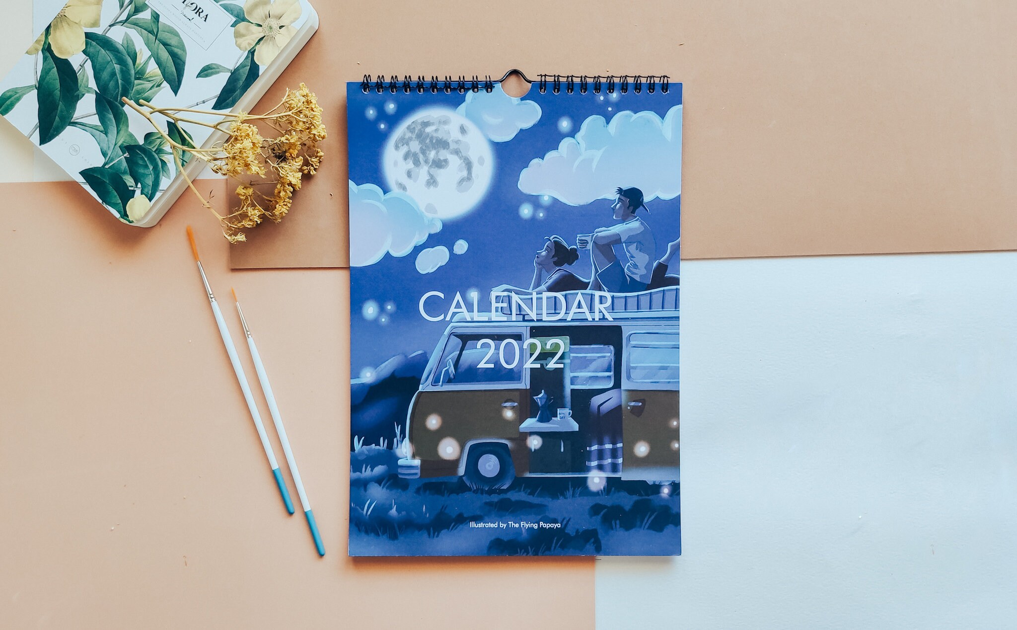 2022 Illustrated Calendar Wall Calendar Illustrated Wall Etsy
