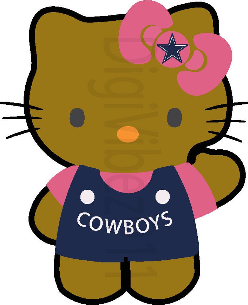 Hello Kitty Cowboys Football and Coveralls Digital | Etsy