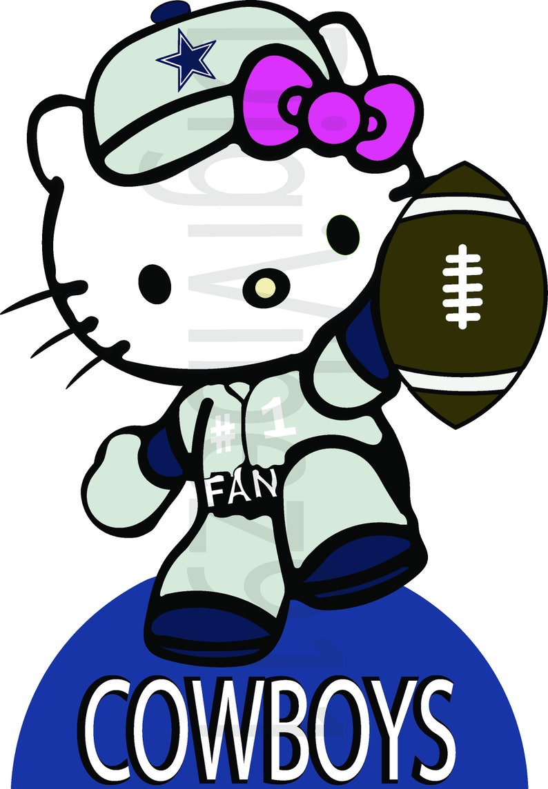 Hello Kitty Cowboys Football and Coveralls Digital | Etsy