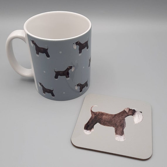 SOUL-49MC Schnauzer Puppy Dogs 'Soulmates' Mug+Coaster Christmas/Birthday Gift 