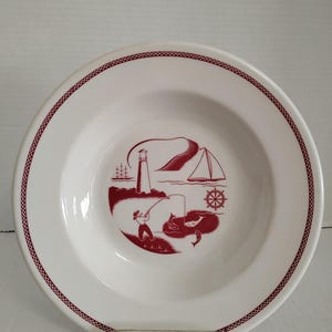 Rare Vintage Syracuse China Restaurant Ware Fisherman 9 In Bowl