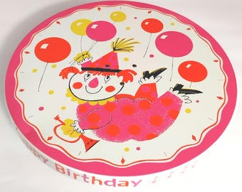 Vintage Metal Musical Rotating Fabcraft Cake Stand With Clown