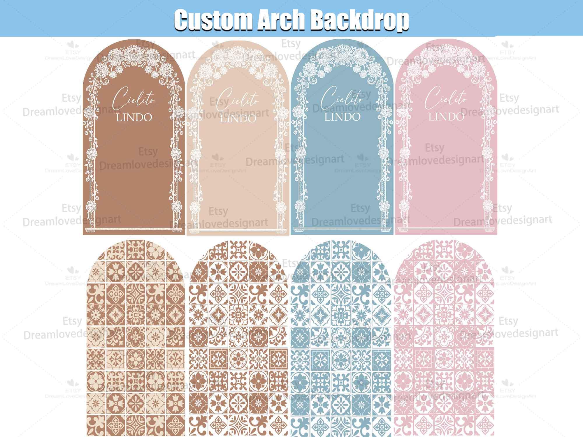 Cielito Lindo Baby Shower Arch Backdrop Cover Stand Baby Girl Shower Party Custom Terracotta Talavera Arched Chiara Wall Panels Pink Blue