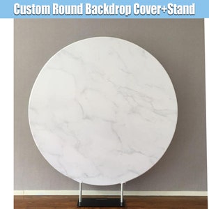 Marble Round Backdrop Marble Wall Round Cover Round Stand Frame Marble Birthday Party Circle Round Photo Baby Shower Bridal Wedding Supplies