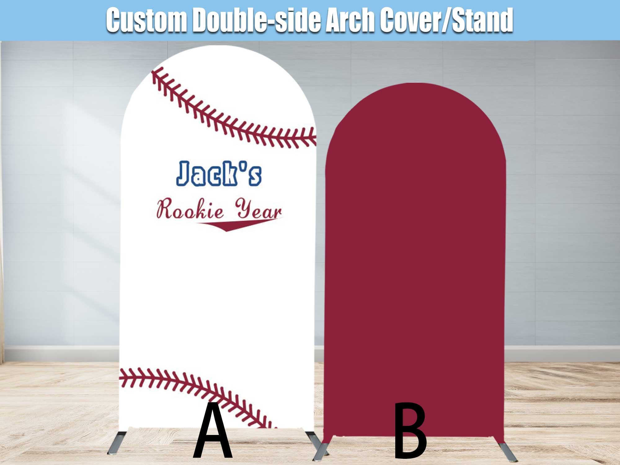 Baseball Arch Backdrop Cover Stand Custom Rookie Year Birthday Baby Boy ...