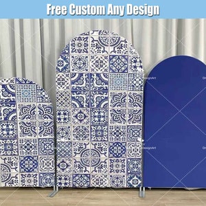 Bridal Shower Arch Backdrop Cover Stand Custom Almafi Coast Tiles Positano Mediterranean Main Squeeze Panel Party Girl Birthday Bride to be