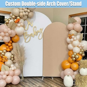 Oh Baby Arch Backdrop Cover Stand Frame Fabric Party White Baby Shower Arched Chiara Wall Panels Template Round Photo Birthday Bridal Shower