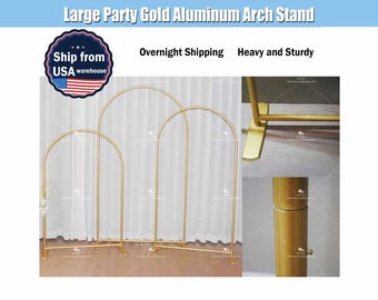 Gold Arch Backdrop Stand Frame Metal Balloon Garland Wedding Sturdy Aluminum Background Baby Shower Birthday Chiara Wall Panels Arched 7.2ft