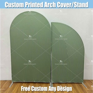 Custom Sage Green Ripples Arch Backdrop Cover Metal Stand Ripple Ribbed Baby Bridal Shower Birthday Party Chiara Wall Stretchy Arched