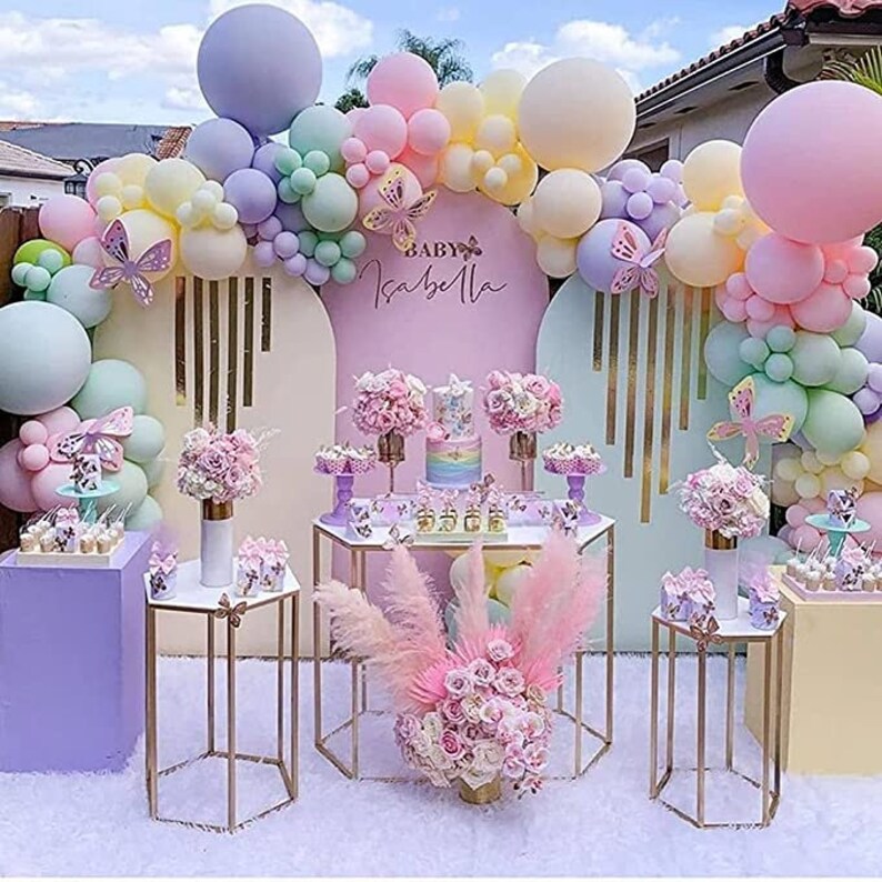 Pink Ripple Backdrop Arch Pink Ripples Arch Backdrop Pastel Ripple Metal Stand With Cover Custom ...