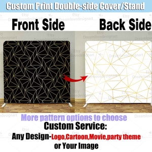 Photobooth Square Backdrop Studio Custom Cover Stand Wall Party Abstract Photography Background Birthday Shower Photo Booth Gold Black Bokeh