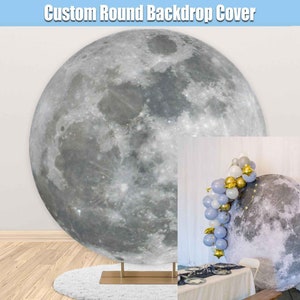 Halloween Moon Round Backdrop Cover Kids Happy Halloween Circle Backdrop Full Moon Custom Arch Garland Party Baby Girl Boy Birthday R041