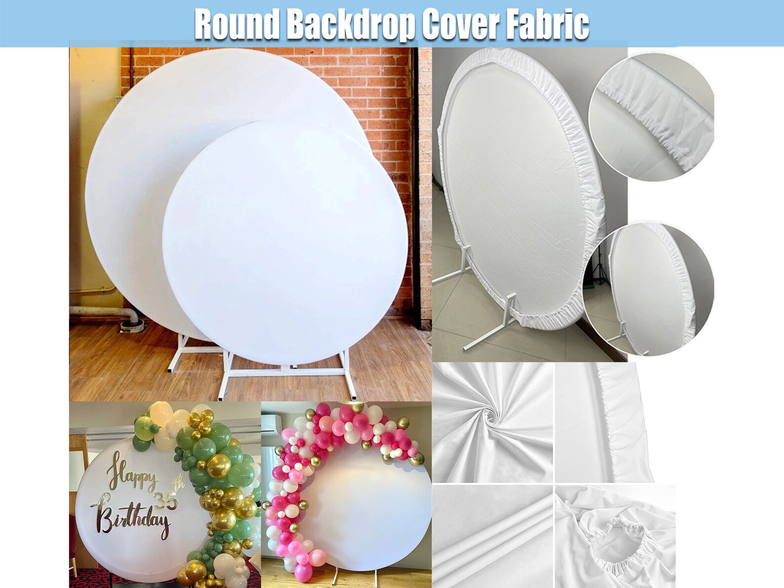 White Round Backdrop White Round Coverwhite Round Etsy