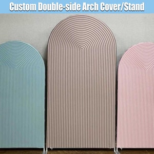 Groovy arco pano de fundo ondulação capa personalizada rosa verde marrom chá de bebê ondulações arqueadas chiara painéis de parede chá de panela foto de aniversário g003