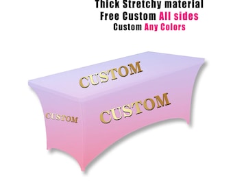 Custom Printed Spandex Tablecloth Fitted Cover Personalized Logo 4ft 6ft 8ft Table cloth Trade Craft Show