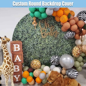 Grass Round Backdrop Grass Wall Round Cover Arch Round Stand Frame Greenery Birthday Party Circle Round Photo Baby Shower Bridal Wedding