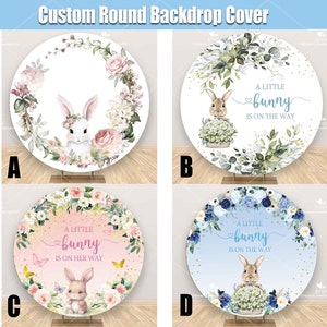 AIBIIN 7x5ft Bunny Baby Shower Backdrop A Little Bunny is On The Way Background