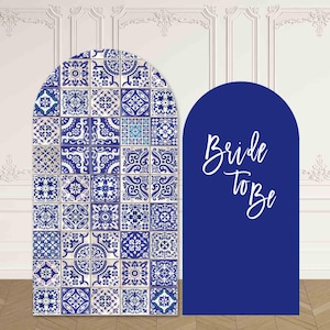 Amalfi Coast Arch Backdrop Cover Bridal Shower Mediterranean Custom Positano Tiles Bride to Lemon Main Squeeze Arched Party Birthday