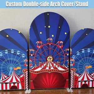Arch Chiara Backdrop Cover Stand Circus Carnival Custom Kids Baby Boy Girl Birthday Party Balloon Arch Wall Template Panels Photo