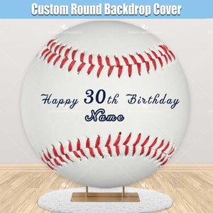 Baseball Birthday Round Backdrop Cover Rookie the Year Sports Boy Birthday Party Background Circle Circular Arch Backdrop Fabric