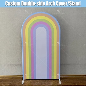 Arch Chiara Achtergrond Cover Stand Rainbow Ripple Groovy Retro Custom Bruids Douche Verjaardagsfeestje Boog Muur Sjabloon Panelen Foto Bruiloft