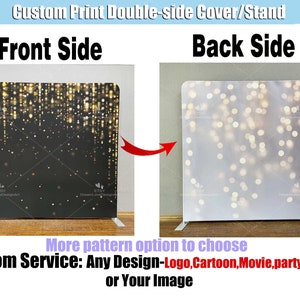 Glitter Sparkle Photobooth Backdrop Black Gold Silver Bokeh Tension Pillow Cover Stand Studio Custom Square Wall Birthday Party Photo Booth