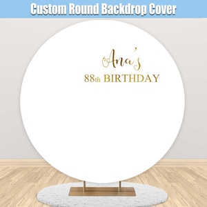 bianco birthday round sfondo copertina personalizzato cerchio di compleanno circolare festa di compleanno baby shower matrimonio personalizzato