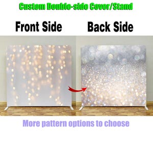 Photobooth Square Backdrop Studio Custom Cover Stand Bokeh Silver Wall Party Photography Background Birthday Wedding 360 Photo Booth Banner