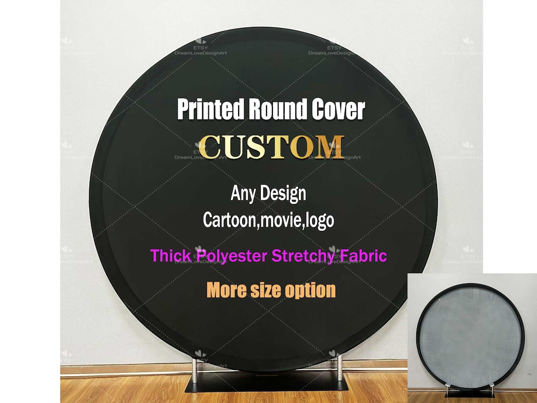 Custom Round Backdrop Cover Birthday Party Circle Baby Shower Bridal ...