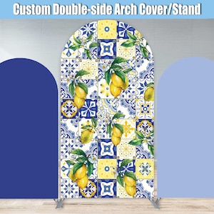 Lemon Bridal Shower Arch Backdrop Cover Stand Almafi Coast Custom Positano Bride Mediterranean Main Squeeze Panel Party Girl Birthday Baby