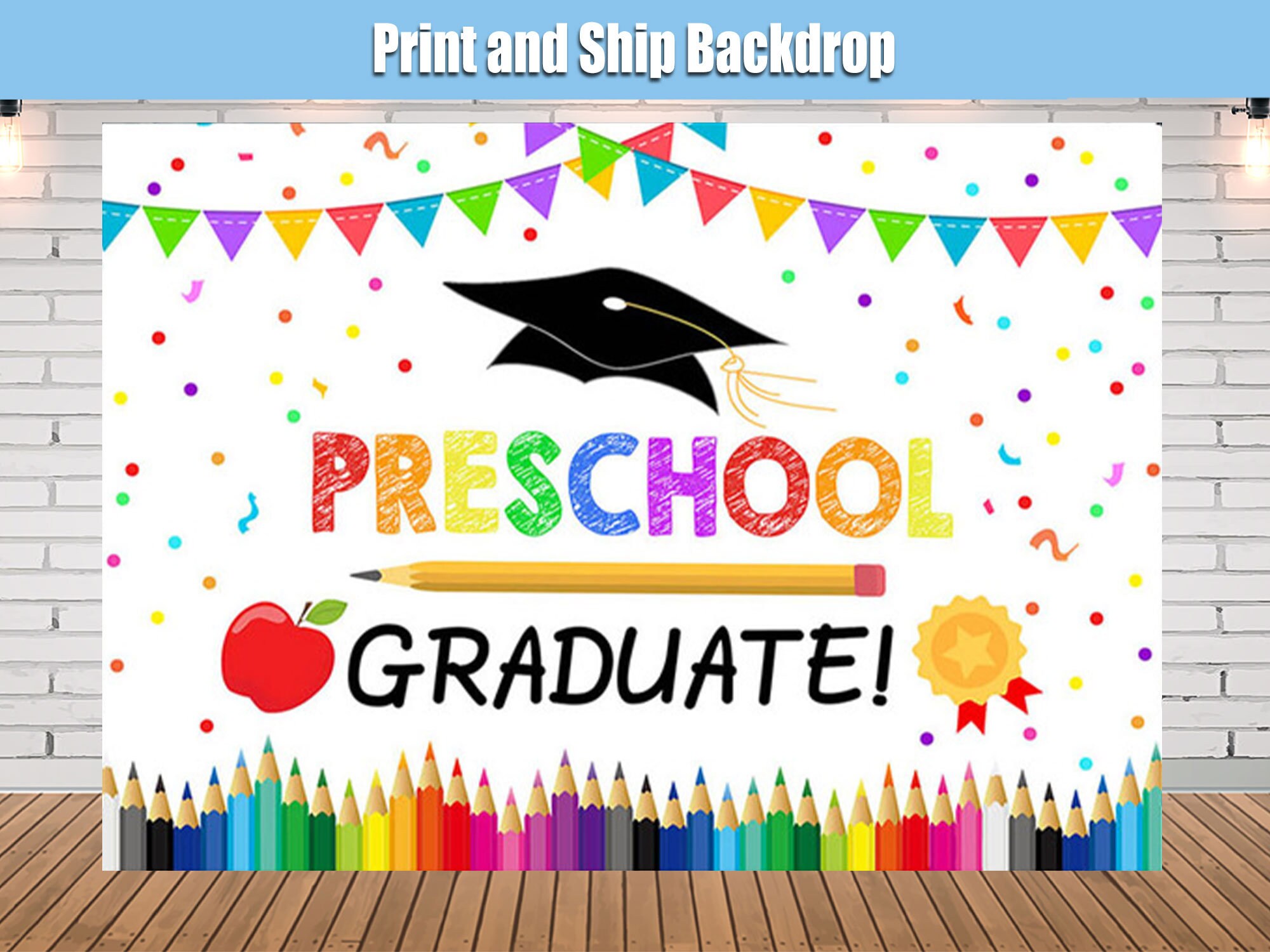 Preschool Graduation Party Backdrop Kids Class of 2022 | Etsy Ireland