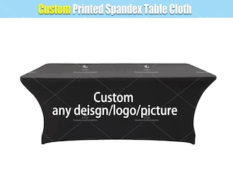 Custom Printed Spandex Table Cloth Stretch Fitted Table Cover Personalized 4ft 6ft 8 ft tablecloth For Events Paty Business Trade Show