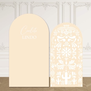 Cielito Lindo Baby Shower Arch Backdrop Cover Fiesta Cream Ivory Beige Baby Girl Mexican Fiesta Party Birthday Pastel Custom Wall Sign