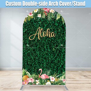 Summer Aloha Arch Backdrop Cover Stand Frame Custom Baby Girl Luau Happy Birthday Bridal Shower Kids Chiara Wall Panel Template Decor
