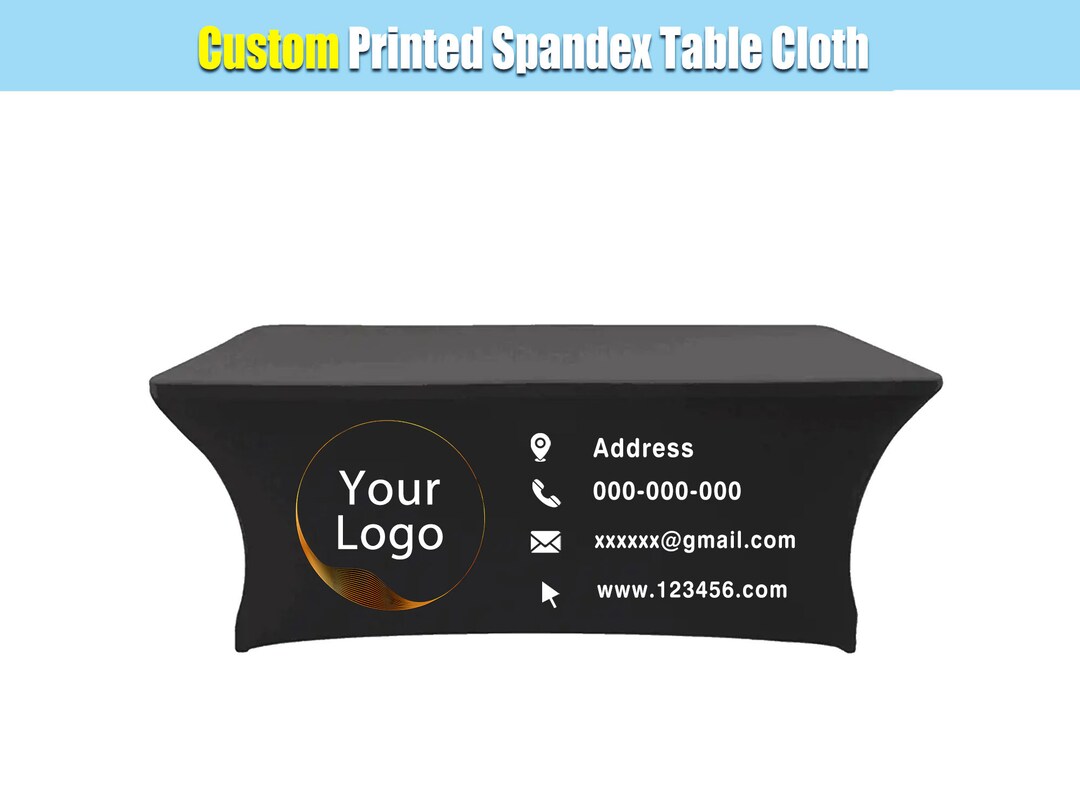 Custom Tablecloth With Logo Or Text - Personalized For Business Events, Birthdays, Weddings (6FT)