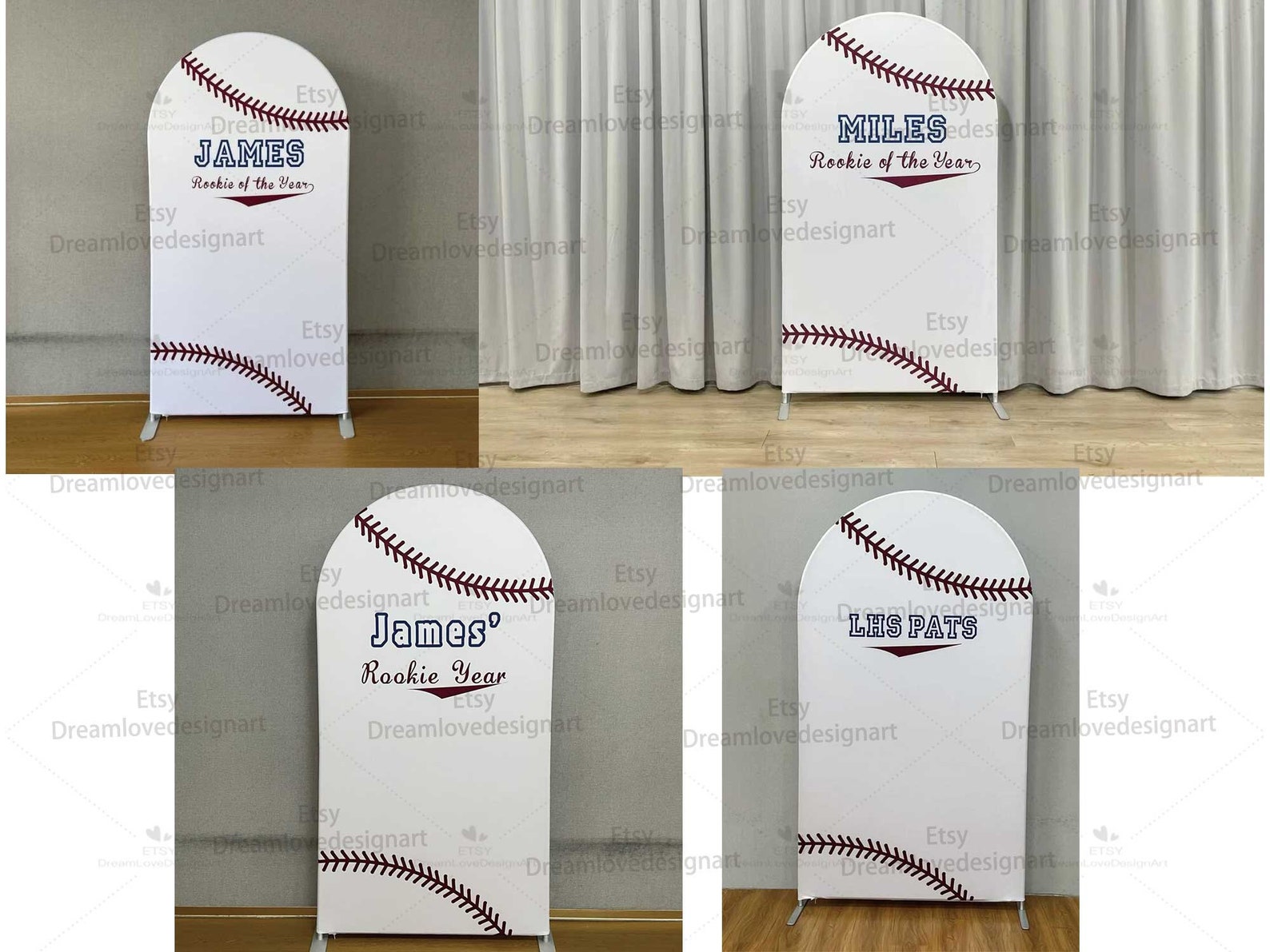 Baseball Arch Backdrop Cover Stand Custom Rookie Year Birthday Baby Boy ...