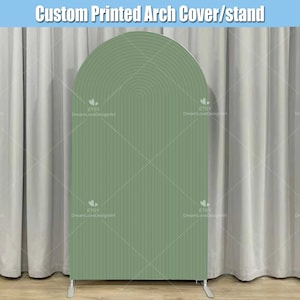 Sage Green Ripples Arch Backdrop Cover Stand Ripple Ribbed Baby Bridal Shower Birthday Party Chiara Wall Stretchy Arched 4x7.2ft G116