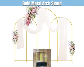Gold Arch Backdrop Metal Stand Frame Set of 3 Wedding Stands 6ft 6.6ft 7.2ft Wall Panels Arched Birthday Party Baby Shower Personalized
