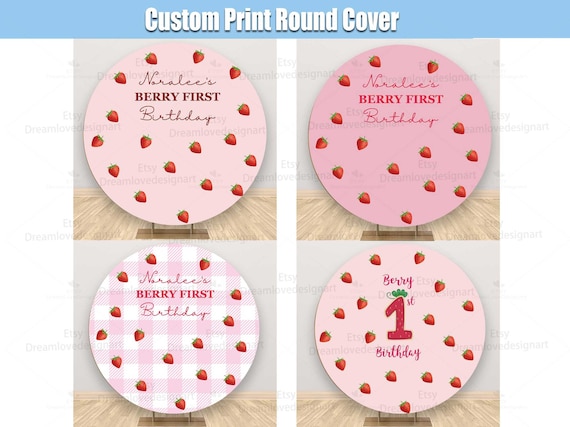 Erdbeer-Geburtstags-Banner „Sweet One“ – 1,2x1,8 M, Rosa, Mit Band, Für 1. Geburtstag & Themenpartys