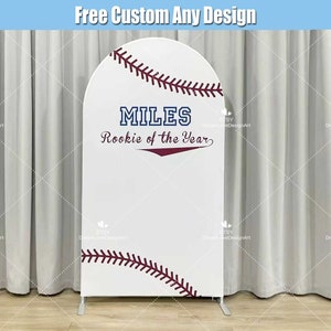 Baseball Arch Backdrop Cover with Stand Rookie of the Year Party Custom Baby Boy 1st Birthday Sports Arched Chiara Wall Panels Customized