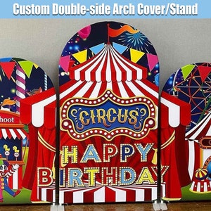 Arch Chiara Backdrop Cover Stand Circus Carnival Custom Kids Baby Boy Girl Birthday Party Balloon Arch Wall Template Panels Photo