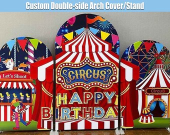 Arch Chiara Backdrop Cover Stand Circus Carnival Custom Kids Baby Boy Girl Birthday Party Balloon Arch Wall Template Panels Photo