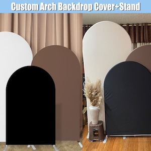 Custom Arched Backdrop Arch Stand Frame Double-sided Fabric Cover Arch Backdrop Party Arch Wall Round Photo Birthday Baby Shower Wedding