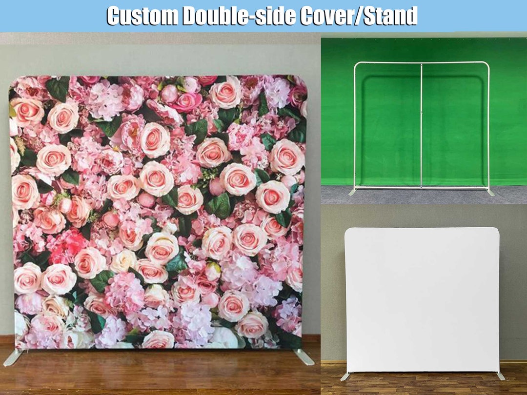Flowers Wall Backdrop Doublesided Cover Stand Frame Custom Roses
