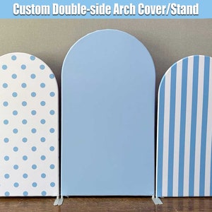Arch Backdrop Cover Stand Frame Custom Blue White Stripes Bridal Shower Baby Shower Arch Garland Birthday Party Wedding Chiara Wall Panels