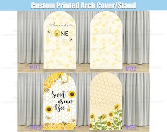 Honeybee Arch Backdrop Cover Stand First Bee Day 1st Birthday Party Custom Yellow Baby Girl Shower