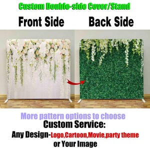 Floral Photobooth Square Backdrop Studio Custom Cover Stand Flower Wall Party Photography Background Birthday Wedding 360 Photo Booth Banner